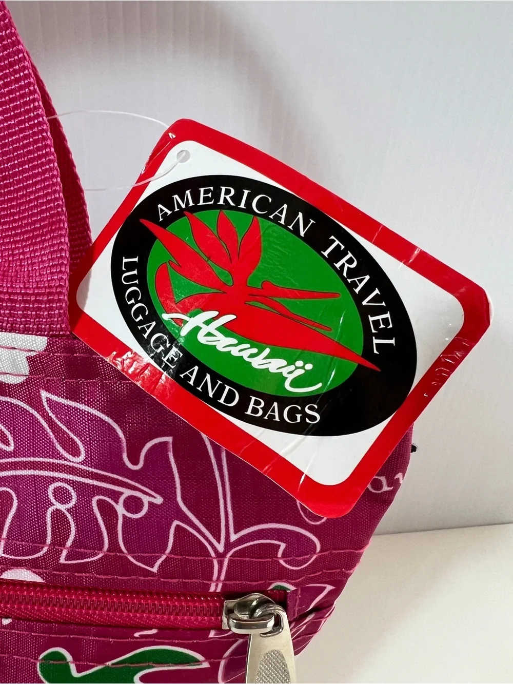 NWT American Travel Hawaii Pink Honu Turtle Floral Tote Bag Zip Pocket